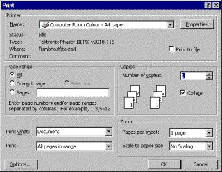 Print Dialogue