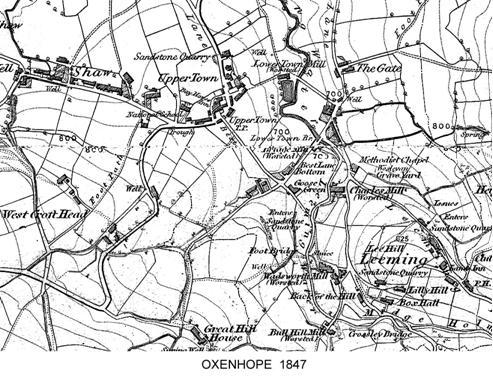 Old map of Oxenhope