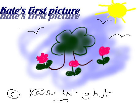 Kate's first picture - a very quaint pastoral scene!
