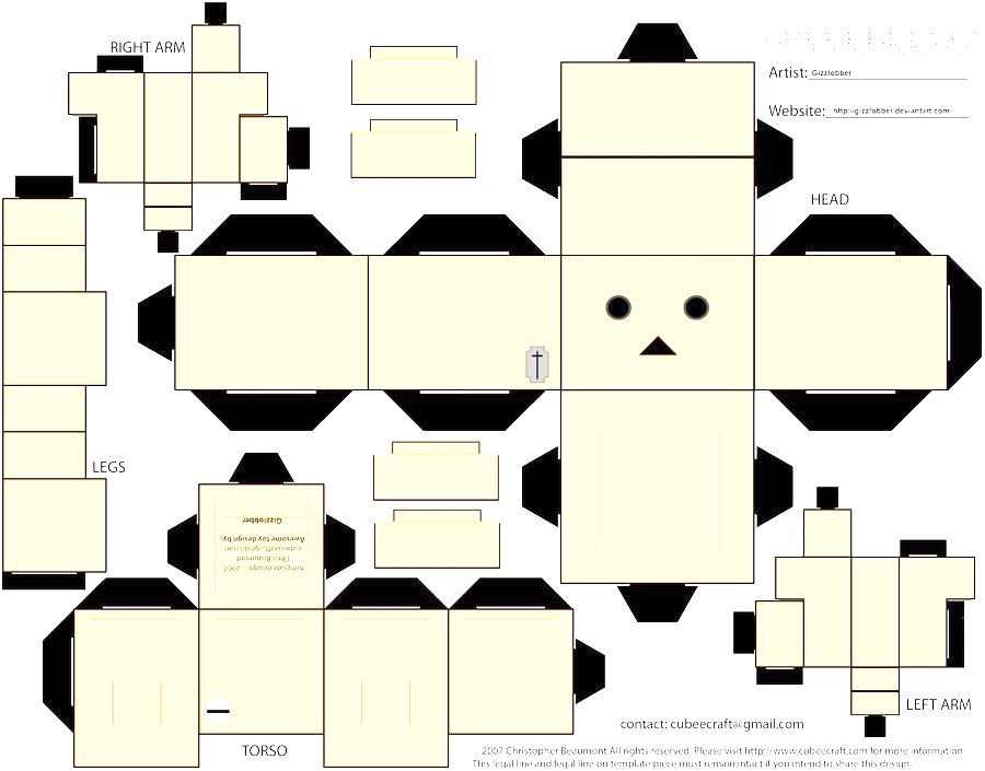 3D Paper Robot Template Printable 3D Paper Robot Template Printable